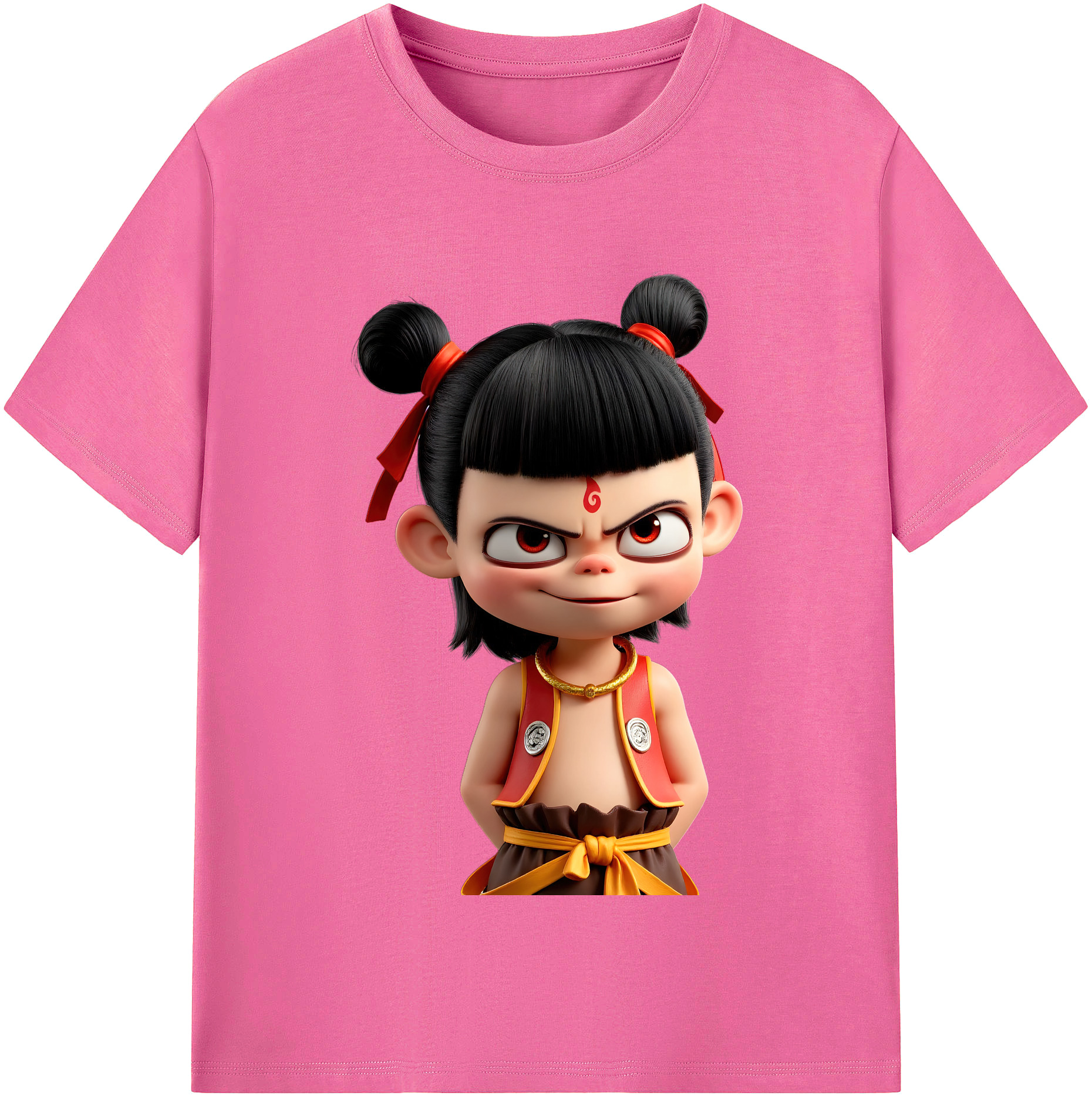 （画像用） Ne Zha 2 ナタ 魔童の大暴れ レディースカジュアルプリントTシャツ（綿100％）
